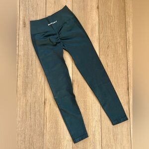 Roooku forest green Leggings with Ruched Detail